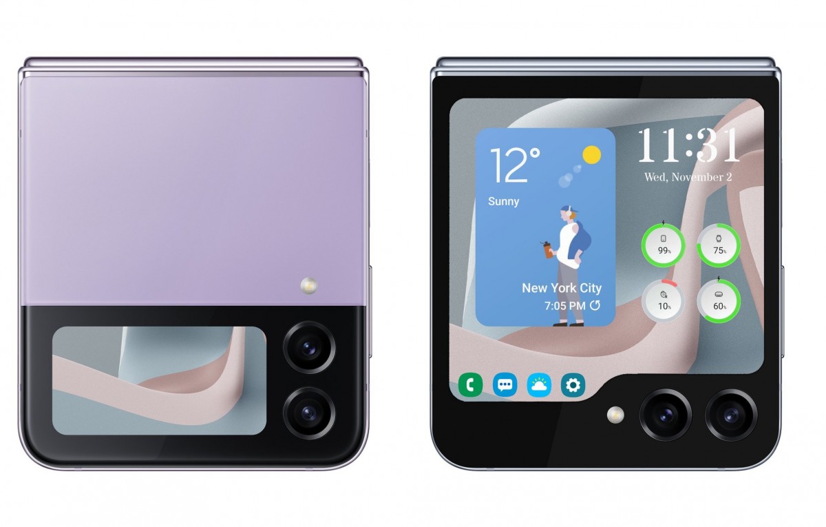Galaxy Z Flip5 reveals a new design.