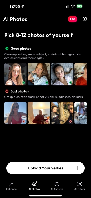 remini app professionally generated AI portrait photos